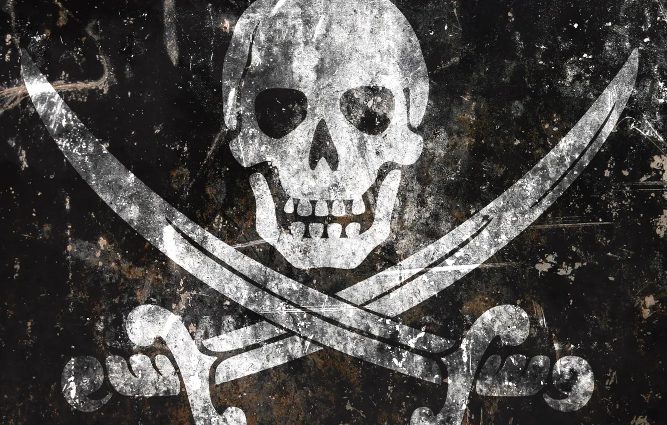 Photo wallpaper skull, pirates