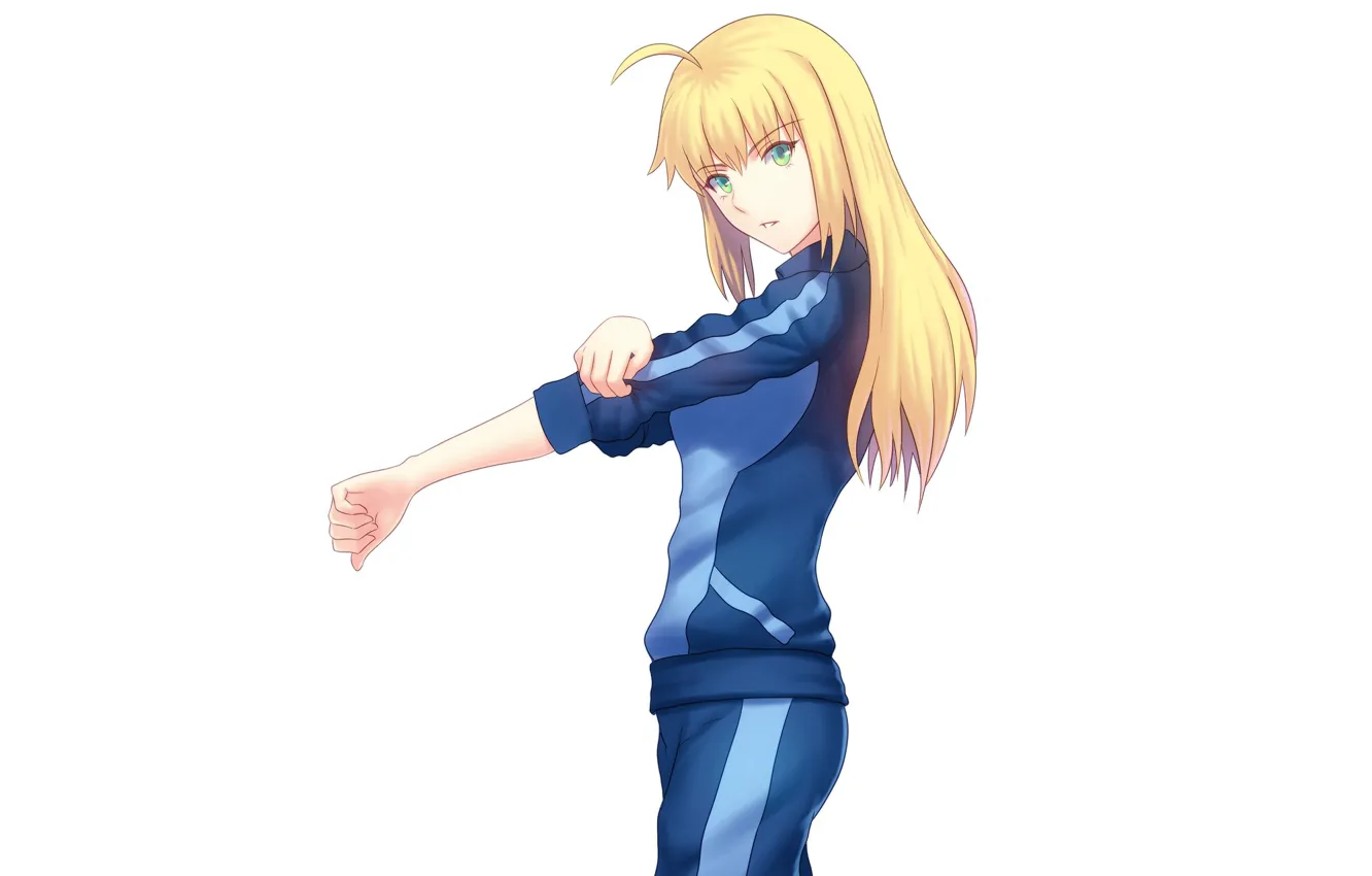 Photo wallpaper girl, Saber, tracksuit, Fate / Stay Night, Fate stay Night