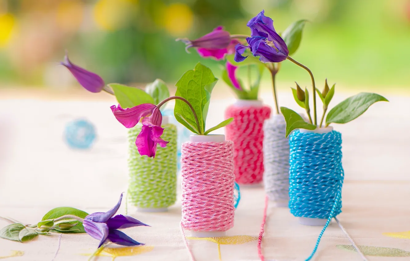 Photo wallpaper flowers, color, thread, Symphony of Spring