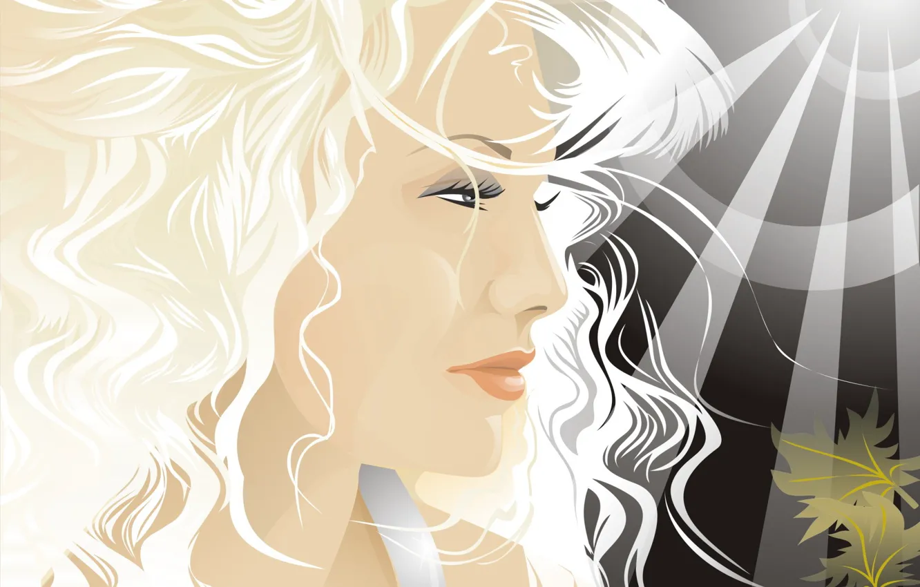 Photo wallpaper look, vector, blonde