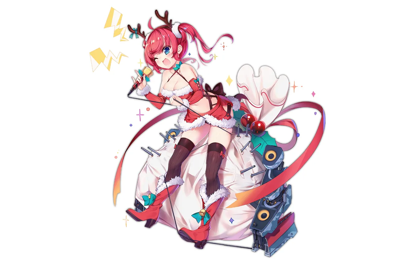 Photo wallpaper girl, sexy, Christmas, boobs, anime, beautiful, San Diego, pretty