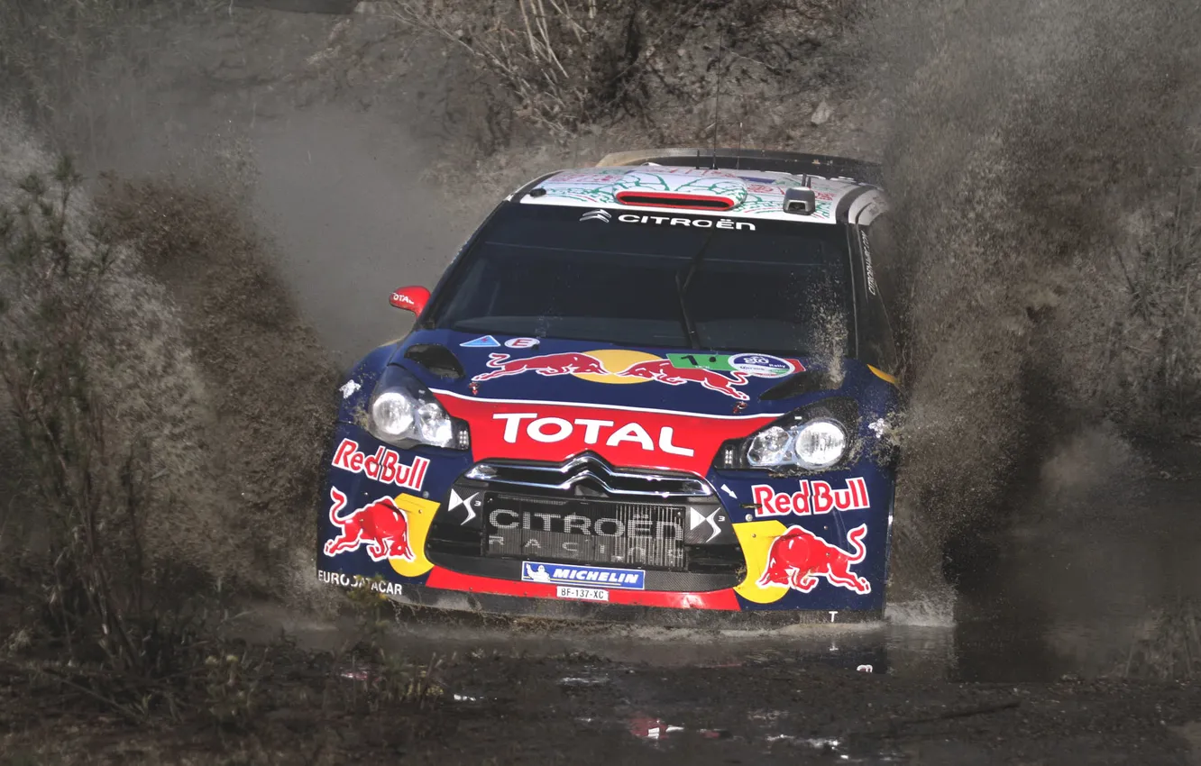 Photo wallpaper machine, auto, water, squirt, race, sport, lights, Citroen