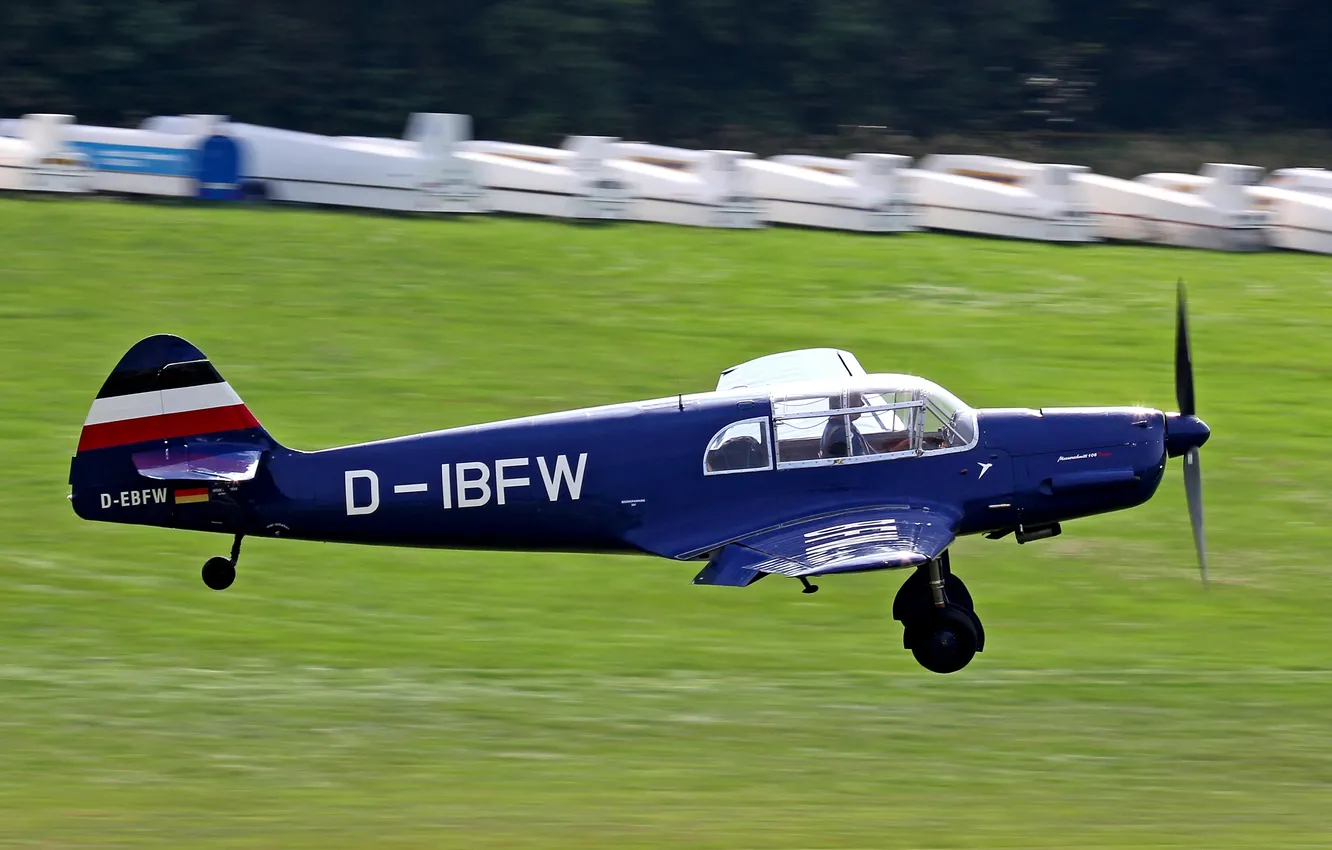 Photo wallpaper background, blur, German, single-engine, Messerschmitt, metal, monoplane, "Typhoon"