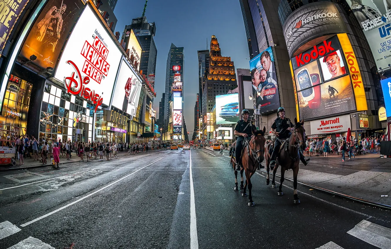 Photo wallpaper night, the city, New York