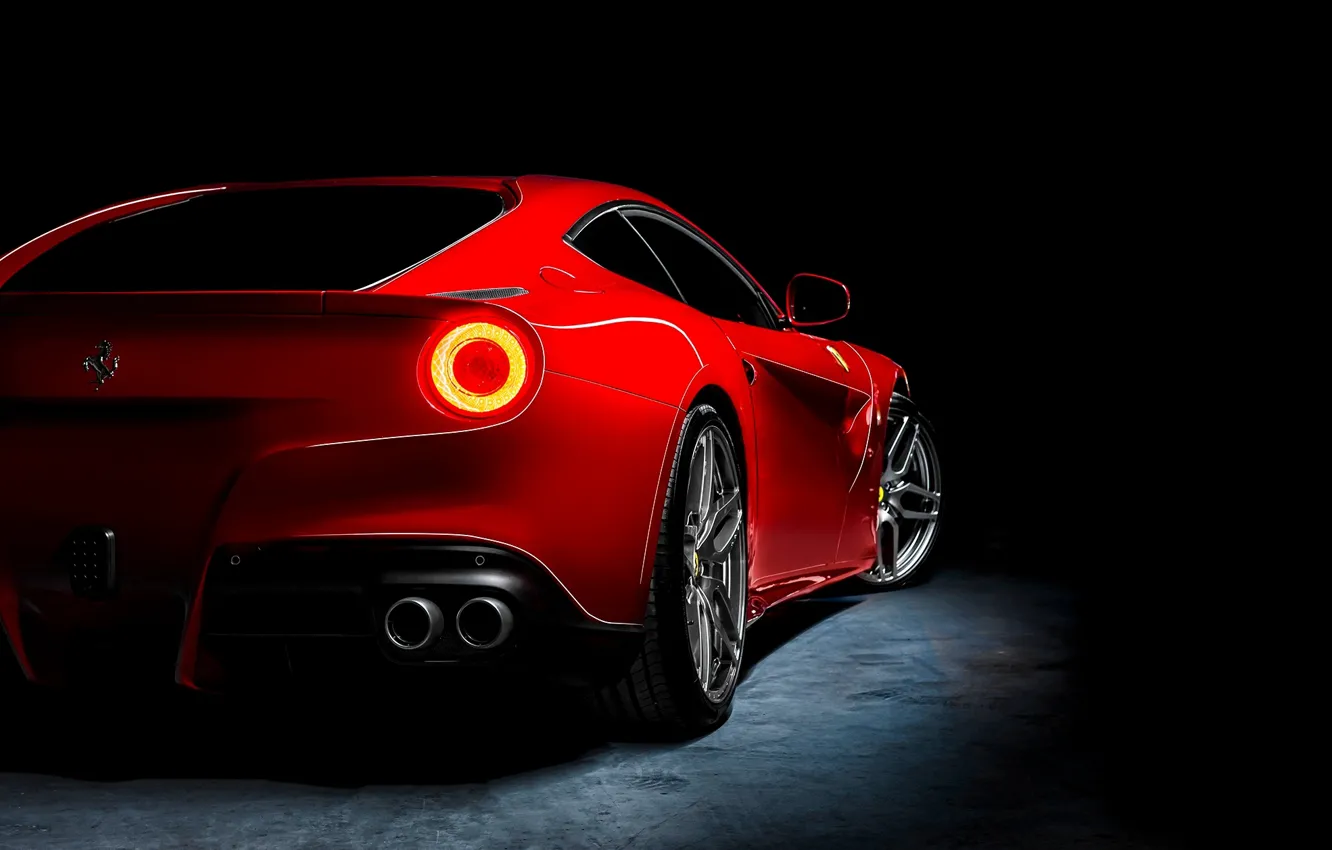 Photo wallpaper red, Ferrari, red, Ferrari, rear, Berlinetta, F12, Kahn Design