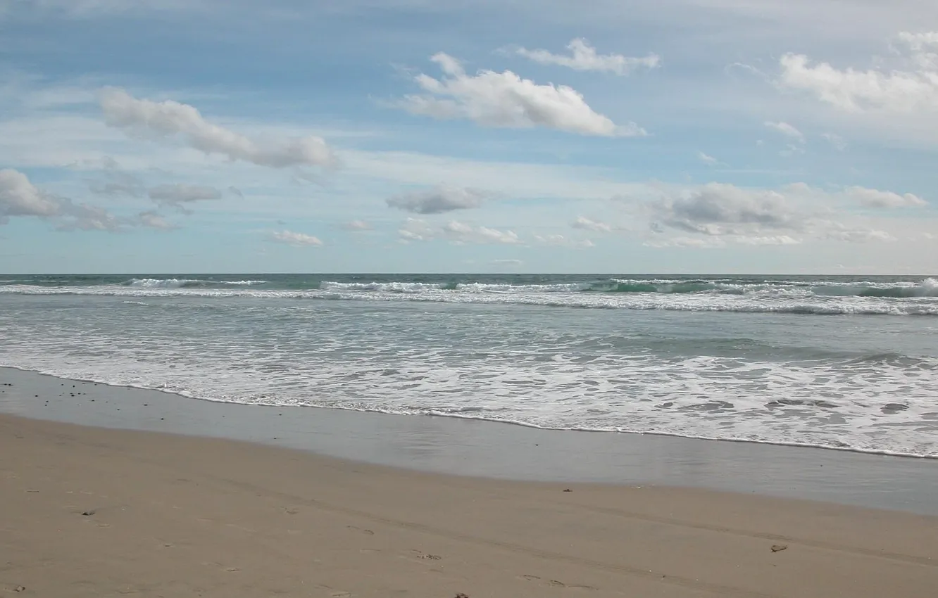 Photo wallpaper sand, sea, wave, beach