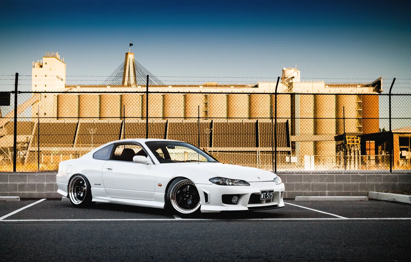 Photo wallpaper white, S15, Silvia, Nissan, white, Nissan, tuning, Silvia