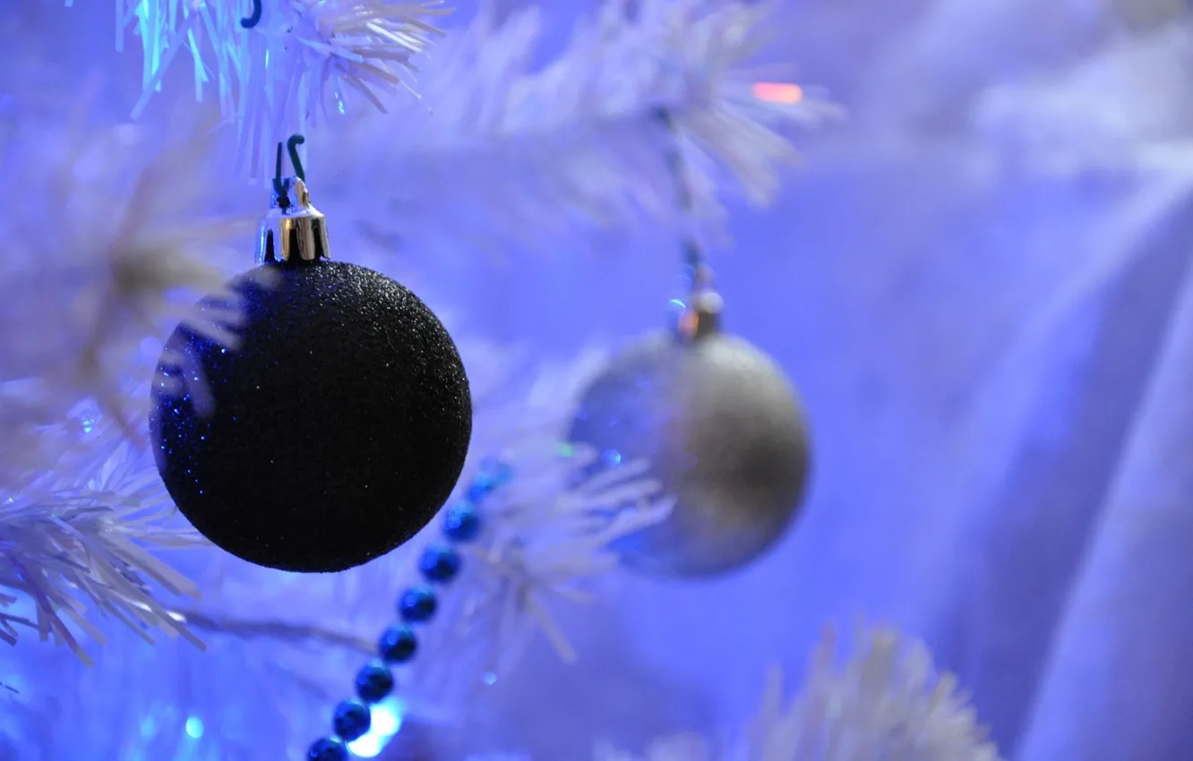 Photo wallpaper balls, tree, blur