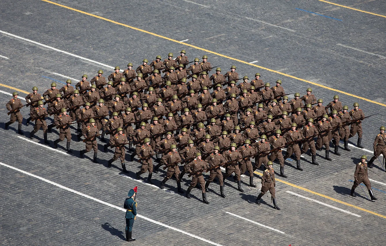 Photo wallpaper holiday, soldiers, victory day, form, parade, WWII, red square