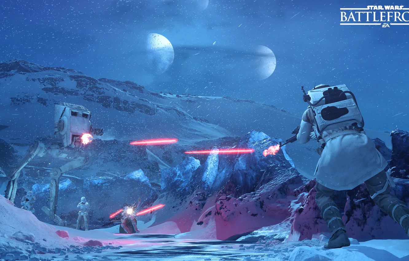 Photo wallpaper the game, shooting, attack, the rebels, Electronic Arts, hot, DICE, Stormtroopers