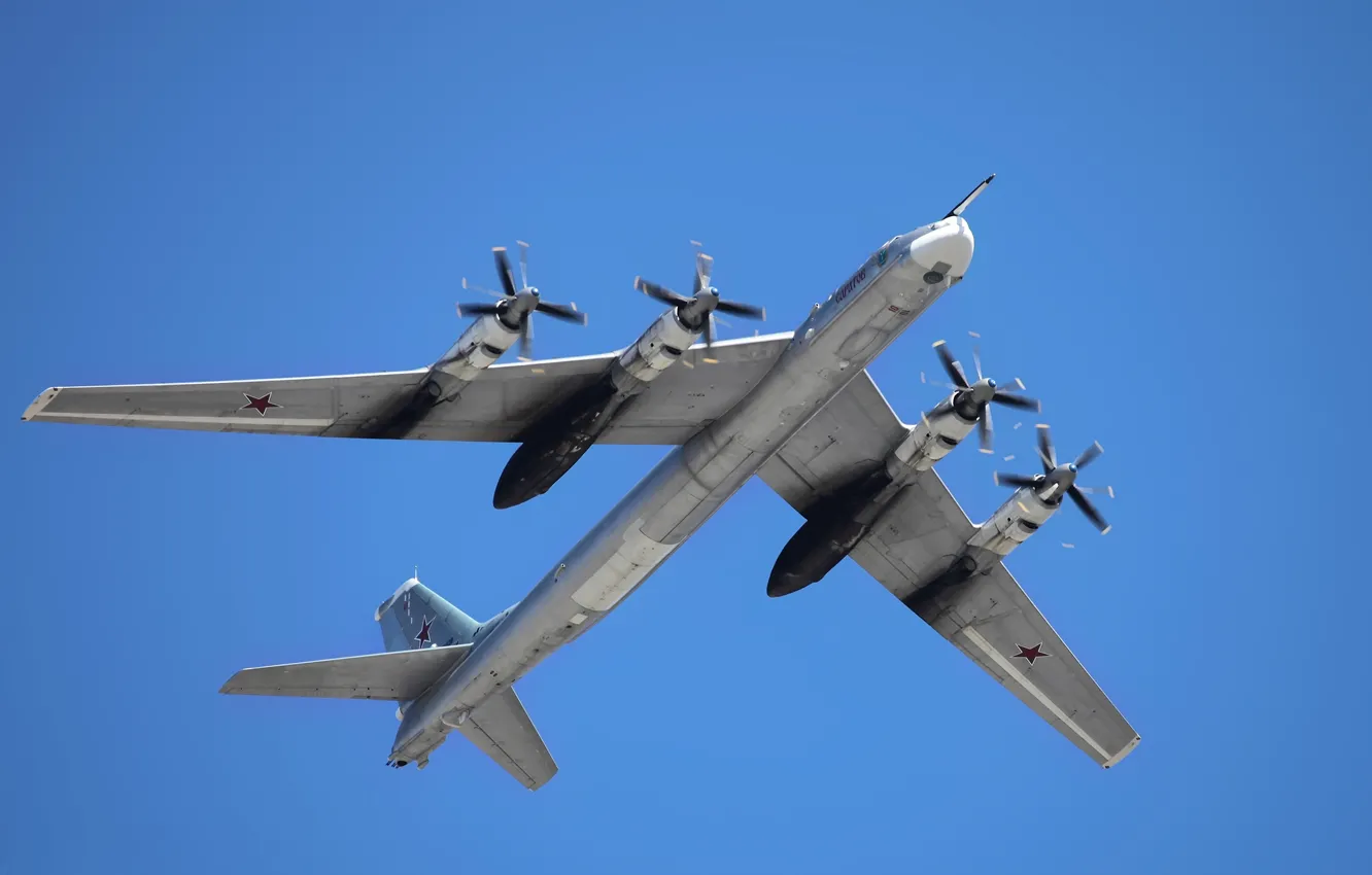 Photo wallpaper bear, bomber, Russia, BBC, Tu-95MS, long-range aviation
