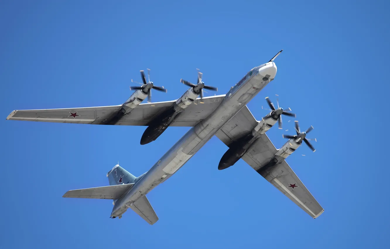 Photo wallpaper bear, Russia, bomber, BBC, Tu-95MS, Long-range aviation