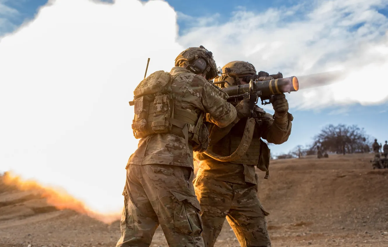 Photo wallpaper Rangers, AT-4, U.S. Army