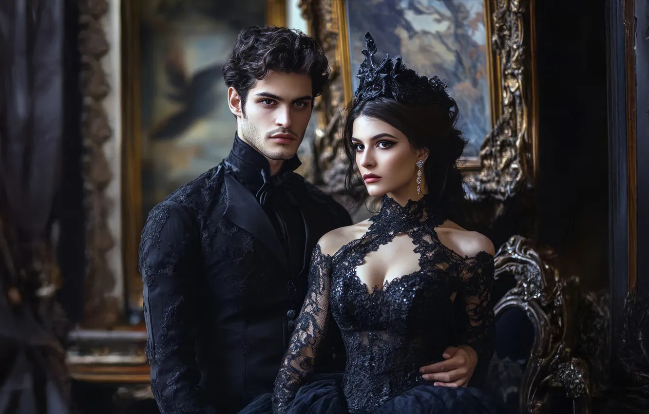 Photo wallpaper look, girl, love, face, pose, Gothic, portrait, brunette