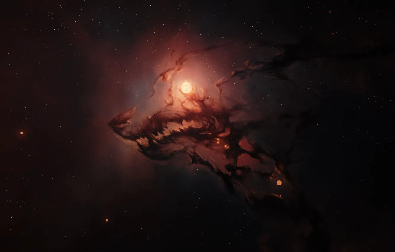 Photo wallpaper space, stars, nebula, wolf, space, star, nebula, stars