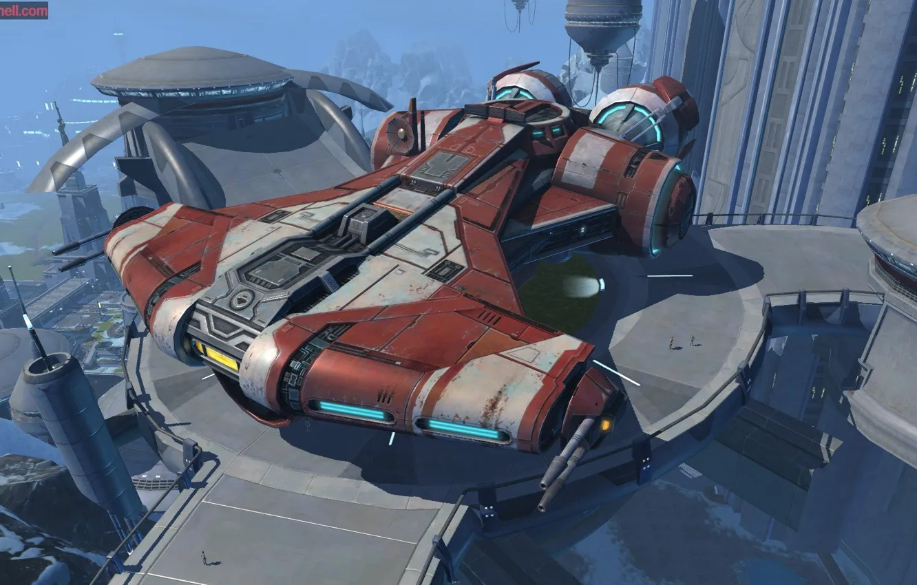 Photo wallpaper fiction, the game, planet, Star Wars, the old republic, Light Corvette class Defender