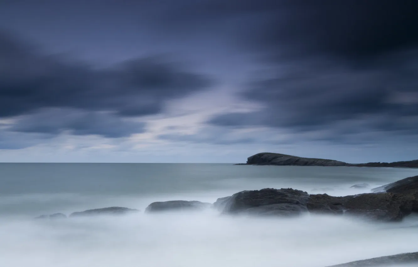 Photo wallpaper sea, the sky, landscape, night, nature