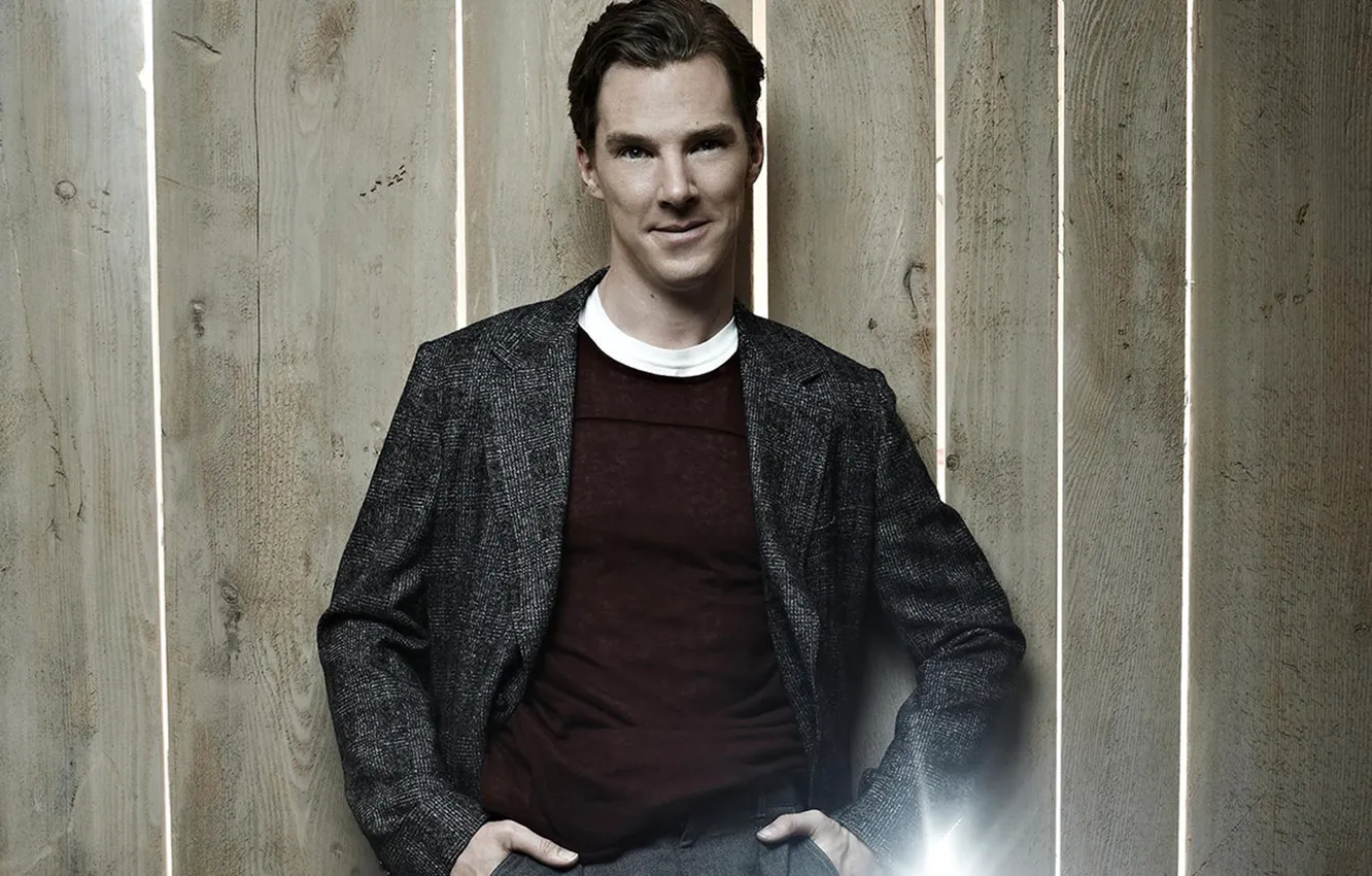 Photo wallpaper background, Benedict Cumberbatch, Benedict Cumberbatch, wooden fence, British actor