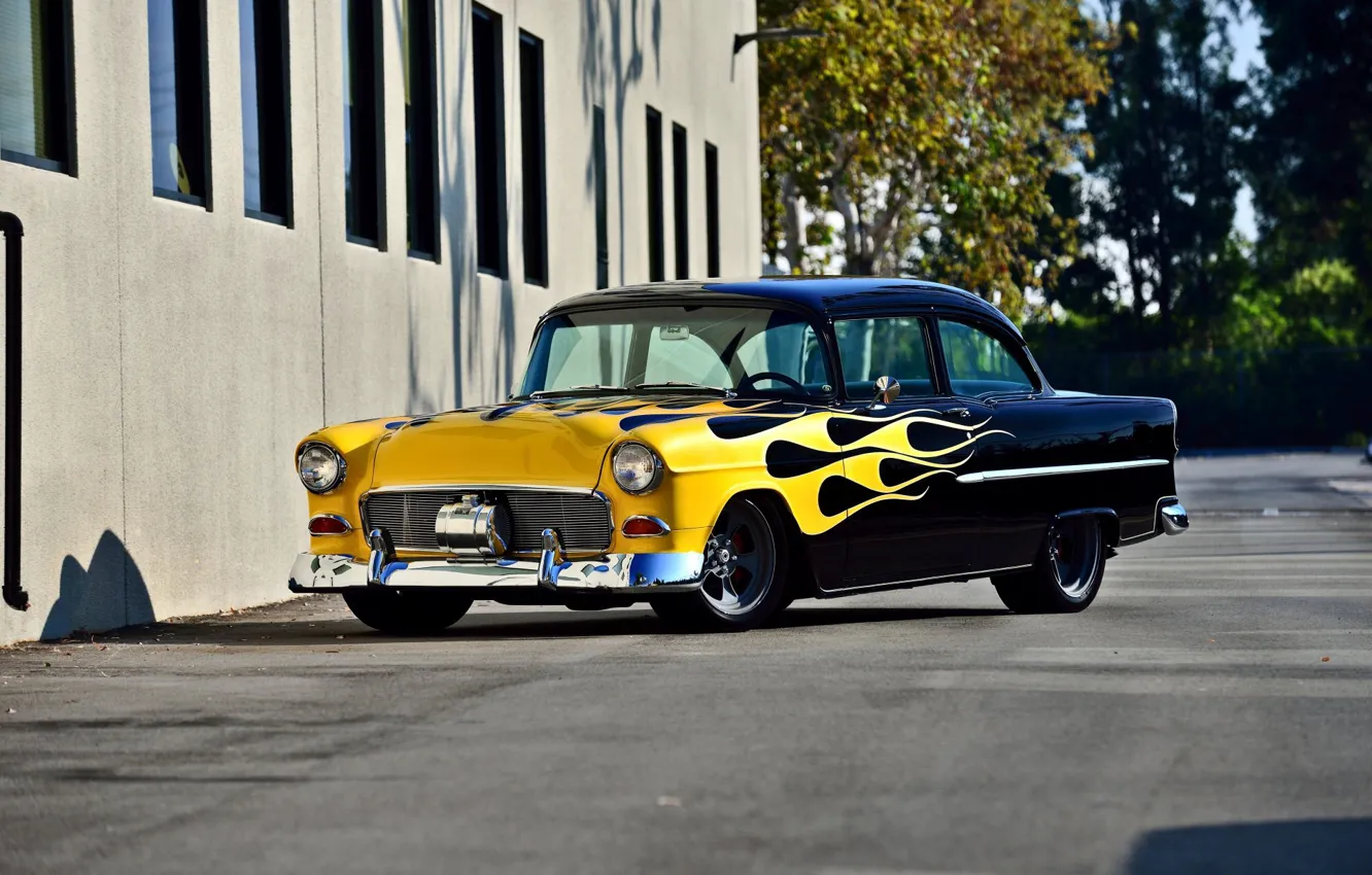 Photo wallpaper Chevrolet, Bel Air, Coupe, Tuning, 1955