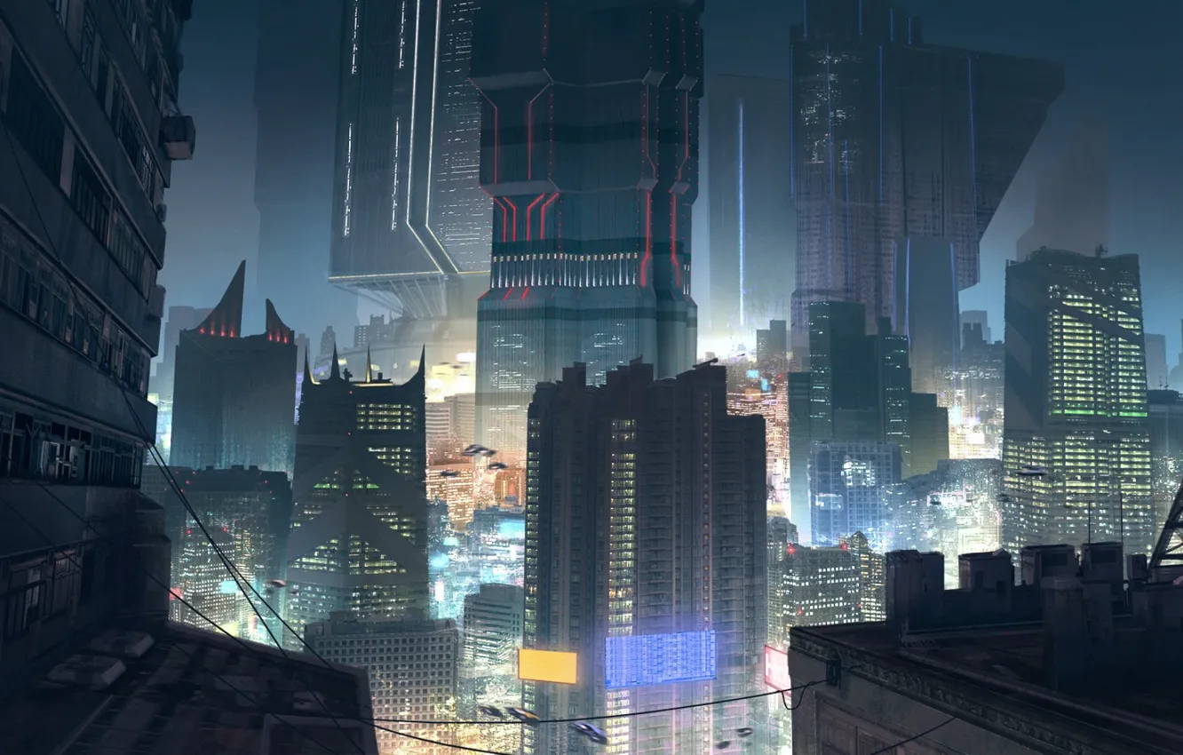 Photo wallpaper the city, future, sci fi city