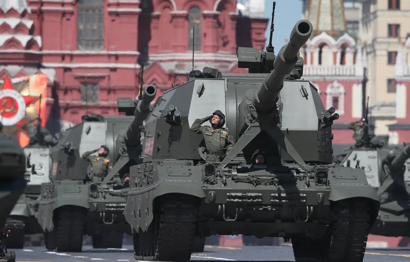 Photo wallpaper holiday, Stroy, May 9, self-propelled howitzer, Coalition-SV