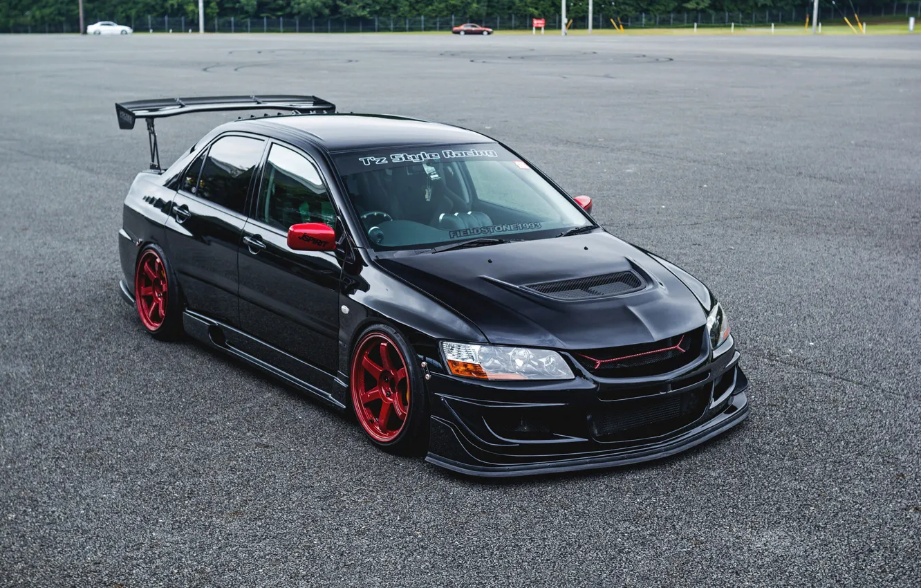 Photo wallpaper Mitsubishi, Lancer, Evolution, Black