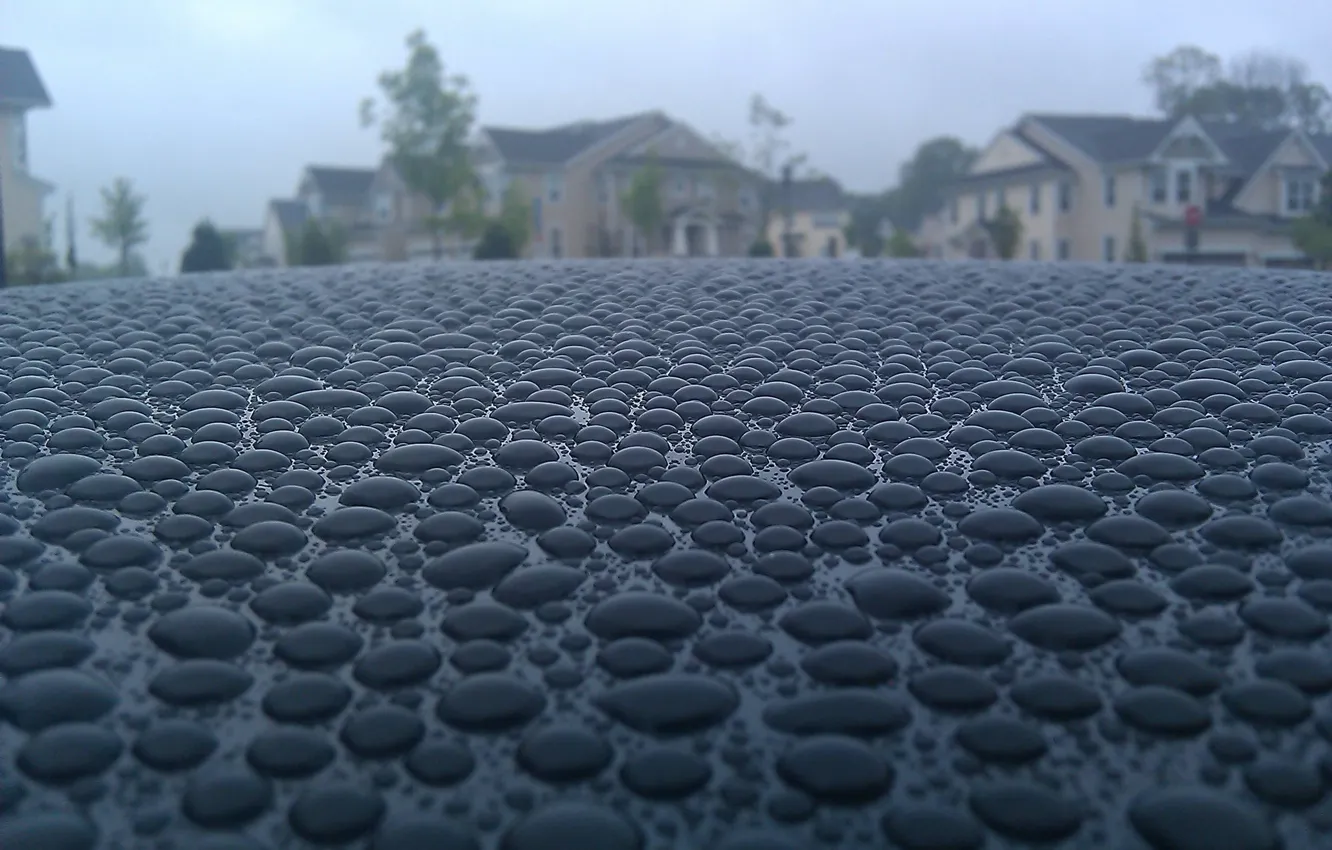 Photo wallpaper road, water, drops, the city, area, after the rain