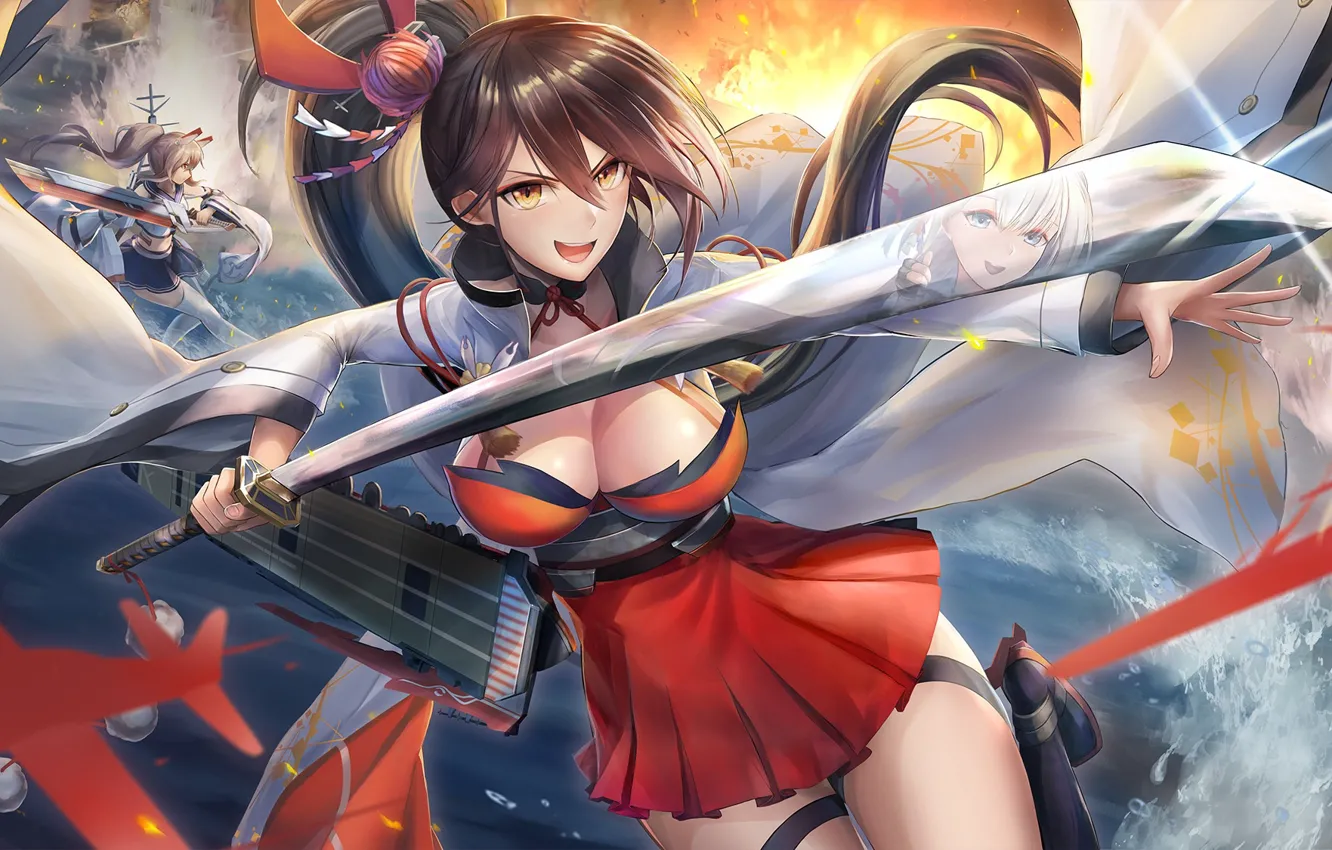 Photo wallpaper Girl, Sword, Weapons, Azur Lane