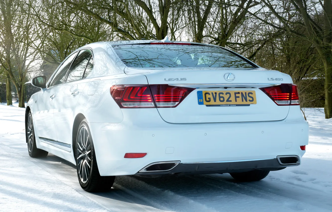 Photo wallpaper car, Lexus, white, F-Sport, LS 460