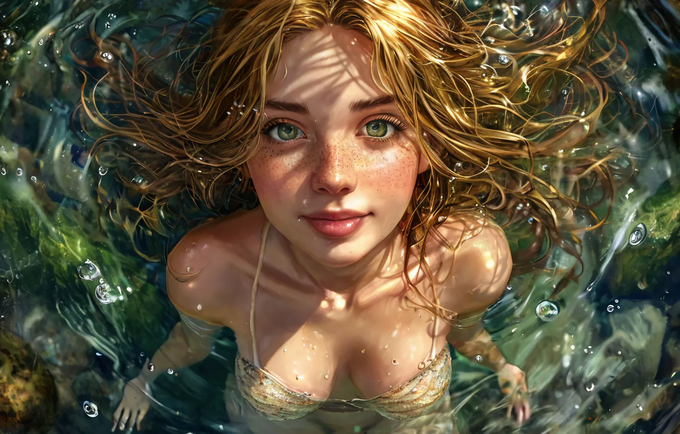 Photo wallpaper chest, girl, bust, sexy, erotic, AI ART