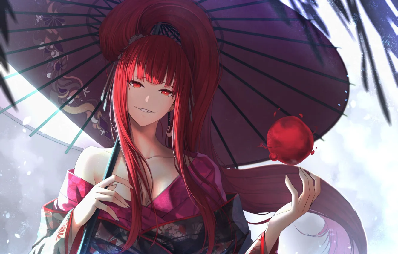 Photo wallpaper girl, smile, magic, anime, art