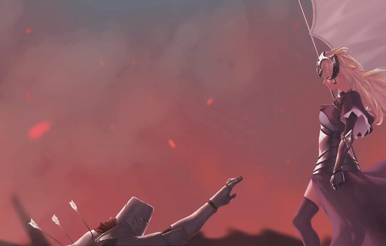 Photo wallpaper girl, background, warrior, Fate / Grand Order