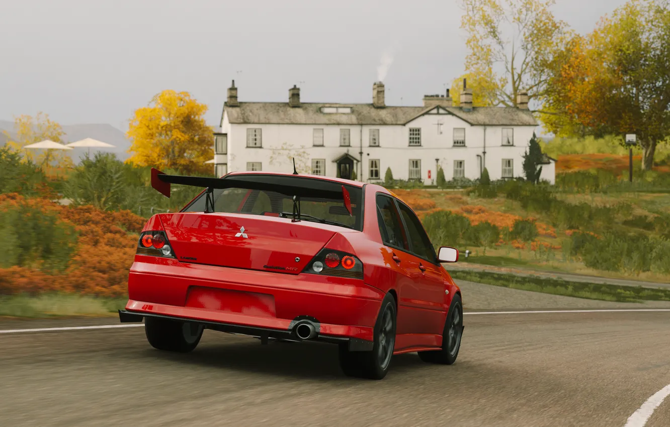 Photo wallpaper car, machine, auto, the game, Mitsubishi, red, game, evo
