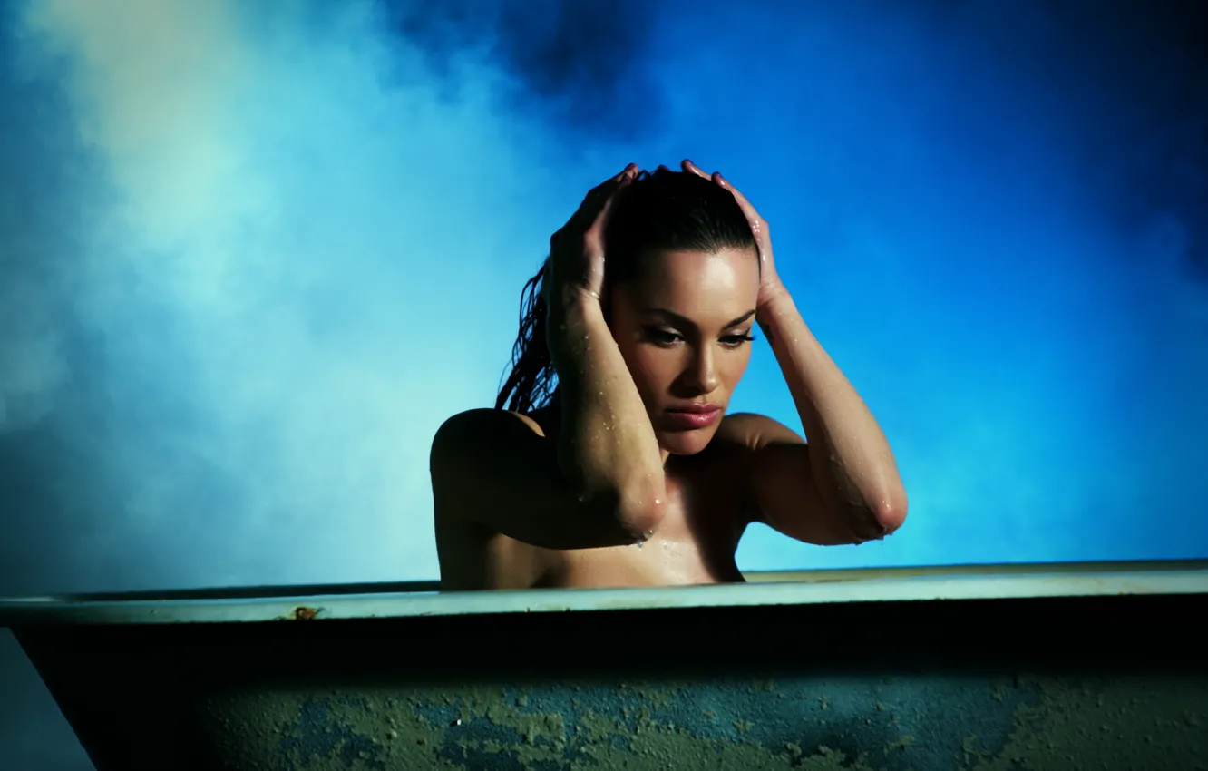 Photo wallpaper girl, background, bath, LUNA RIOUMINA