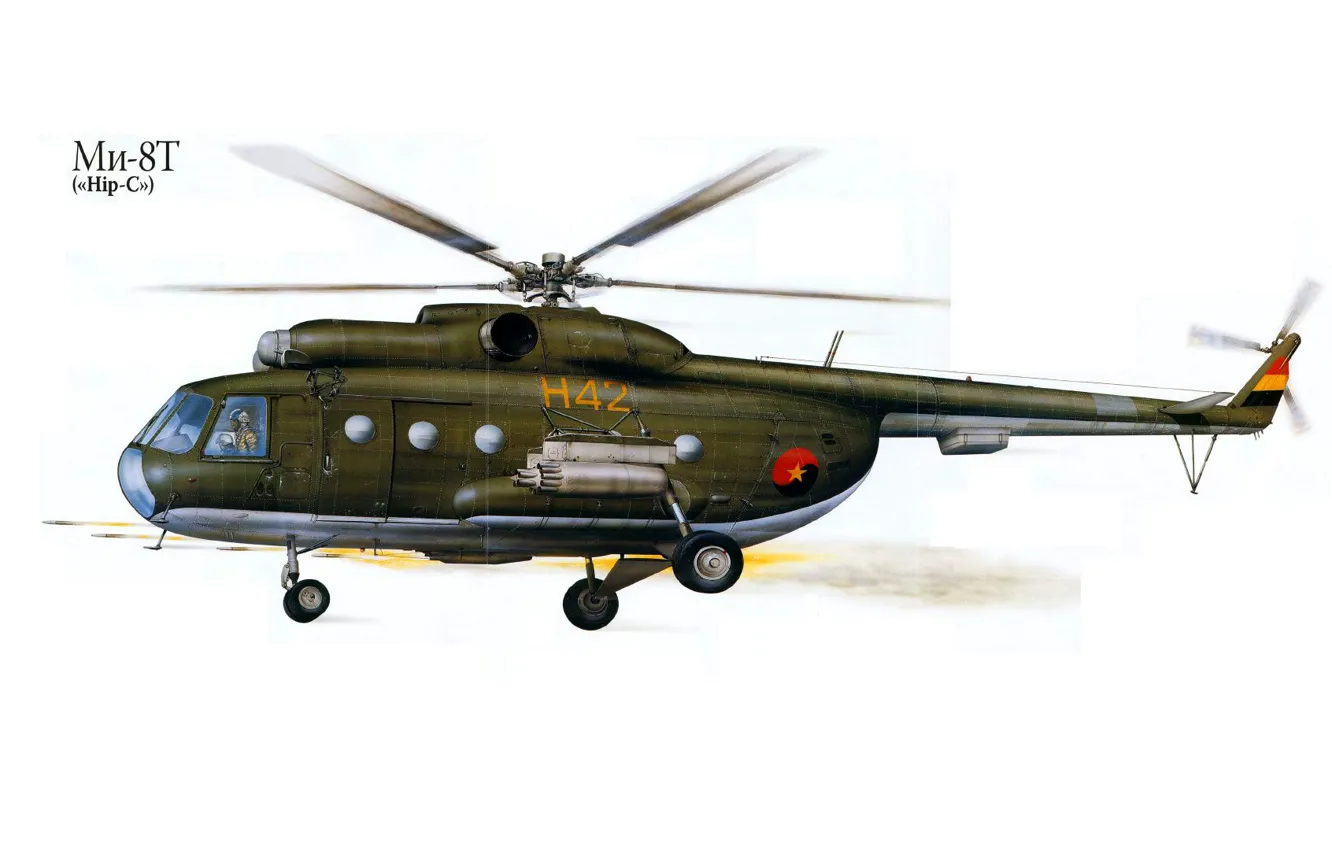 Photo wallpaper figure, USSR, helicopter, Mi-8