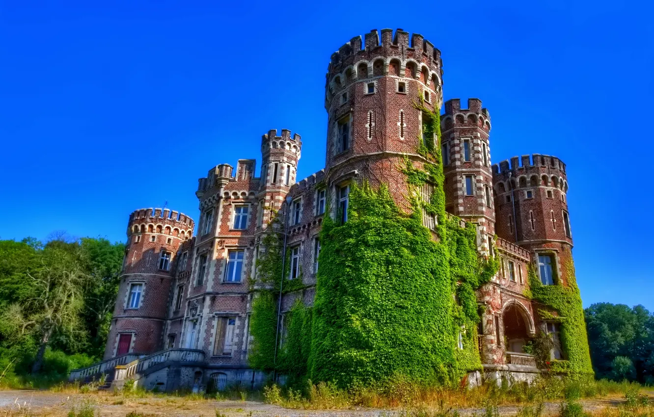 Photo wallpaper the sky, castle, tower