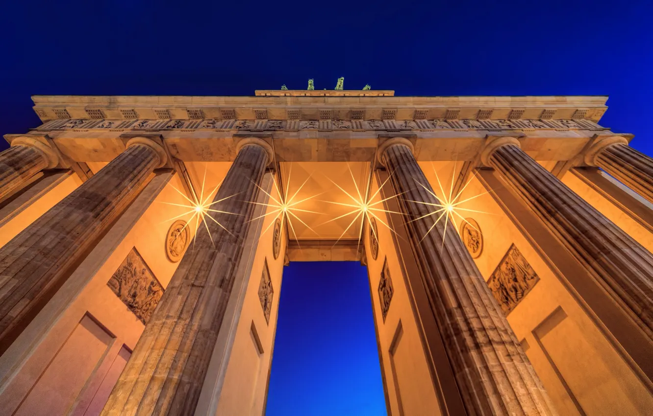 Photo wallpaper lighting, arch, columns, structure