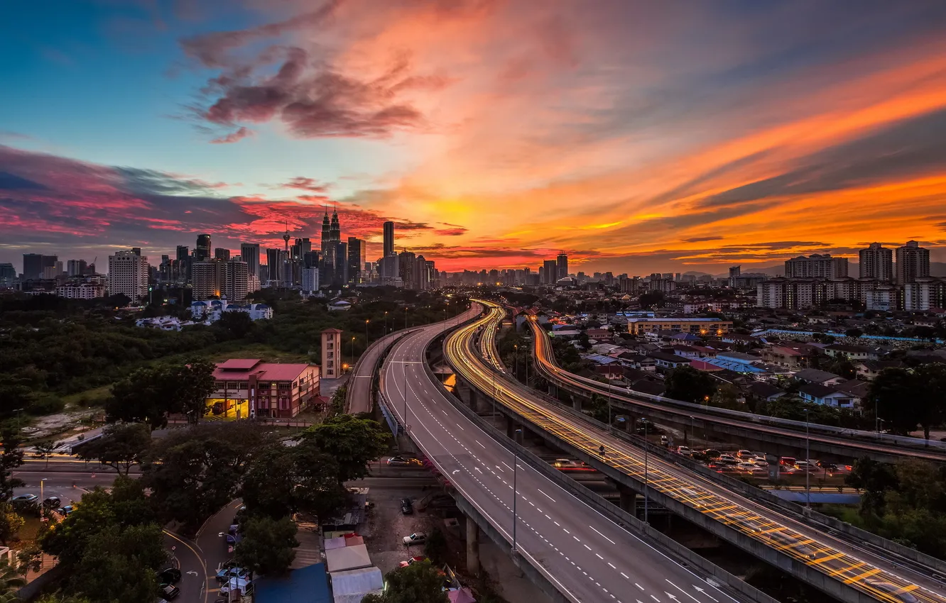 Photo wallpaper the city, Kuala Lumpur, Malaysia