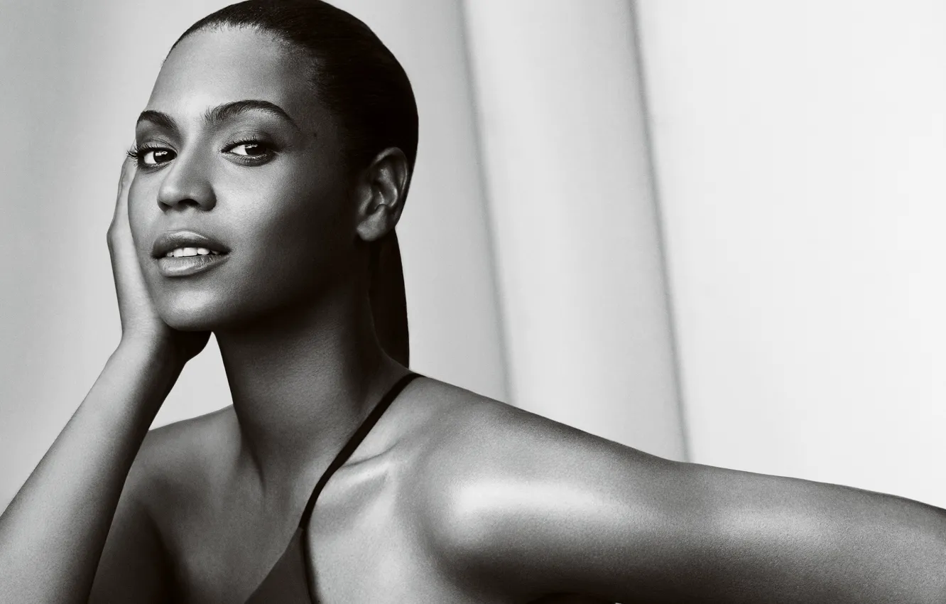 Photo wallpaper black and white, singer, Beyonce