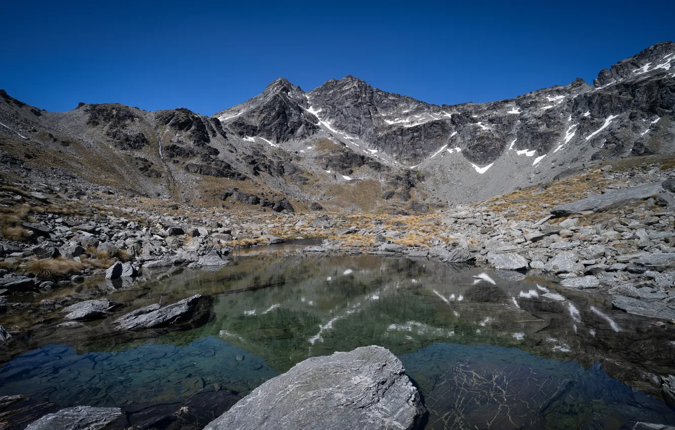 Photo wallpaper mountains, nature, lake, New Zealand, Lake Alta