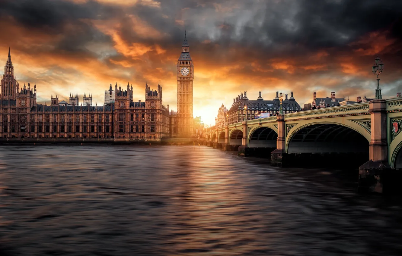 Photo wallpaper the sky, clouds, sunset, London, Big Ben, photographer, Parliament, Guerel Sahin