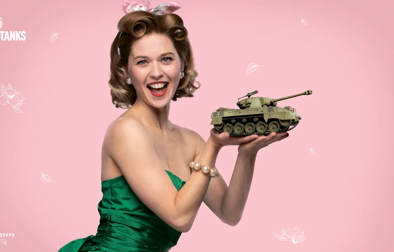 Photo wallpaper spring, World of Tanks, Olga