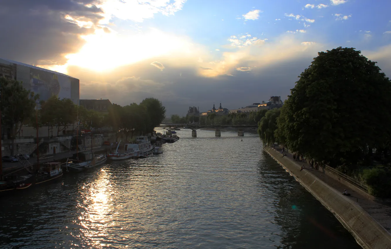 Photo wallpaper Paris, river, France, Sena