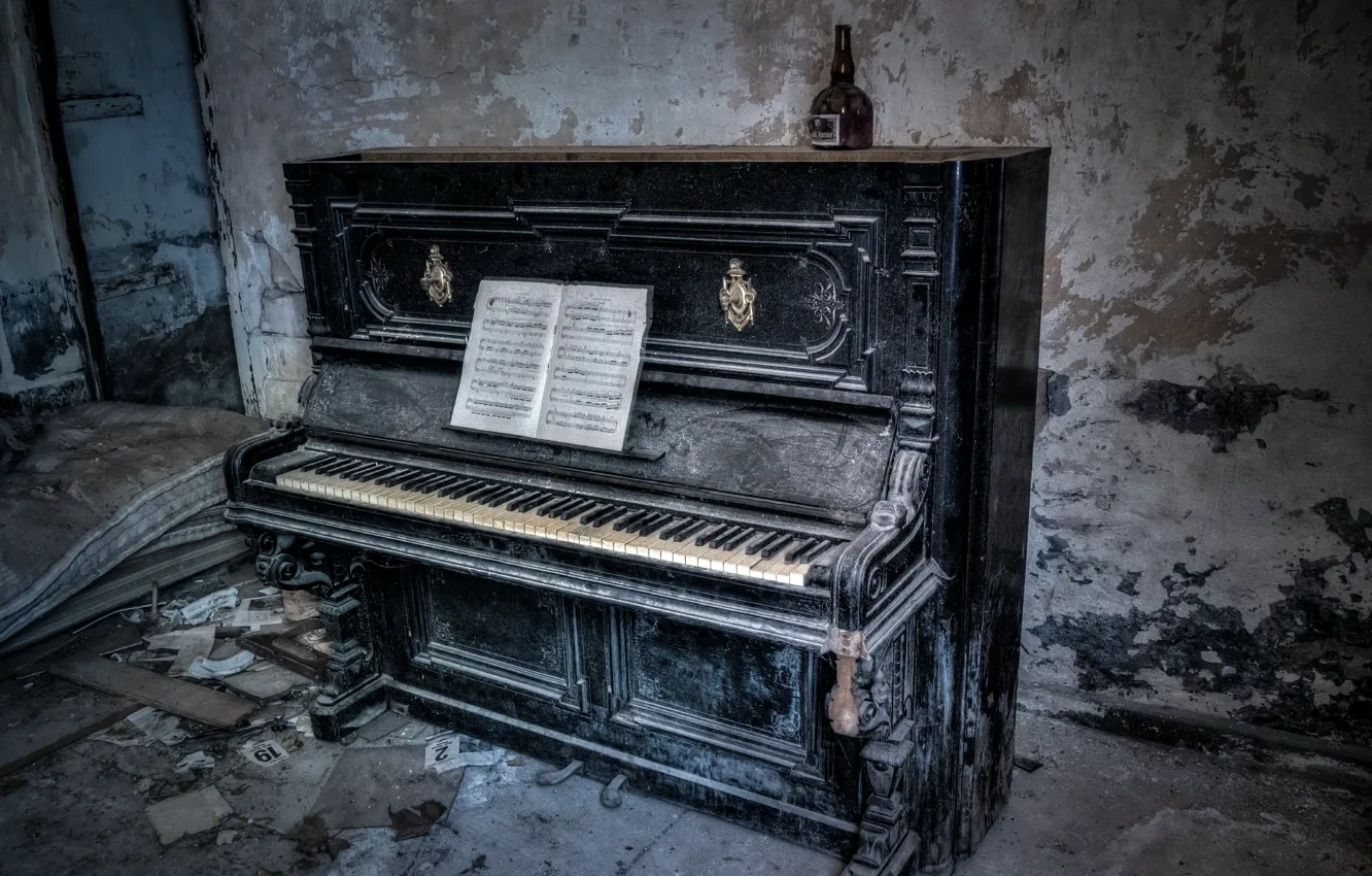Photo wallpaper music, background, piano