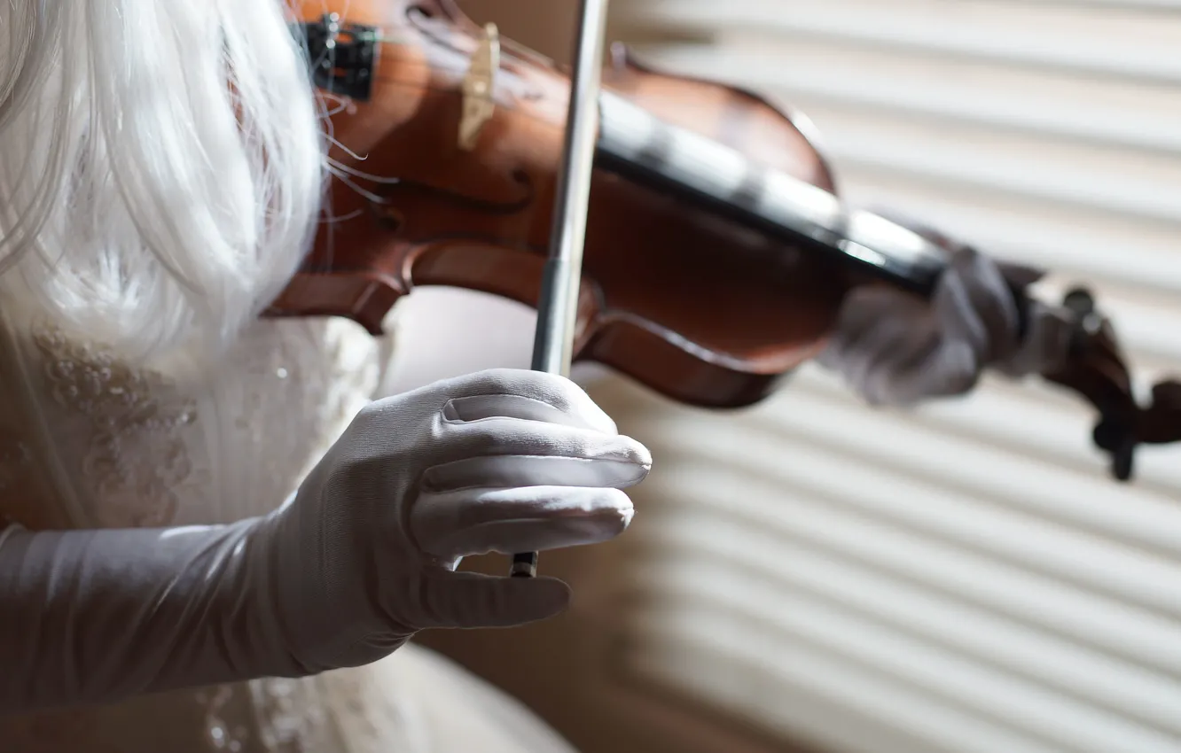 Photo wallpaper girl, music, violin