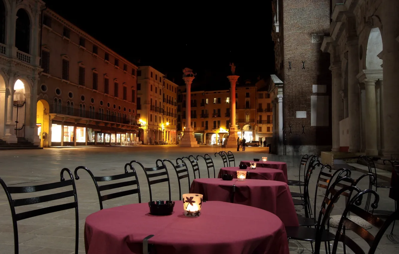 Photo wallpaper night, lights, home, Italy, Venice, table