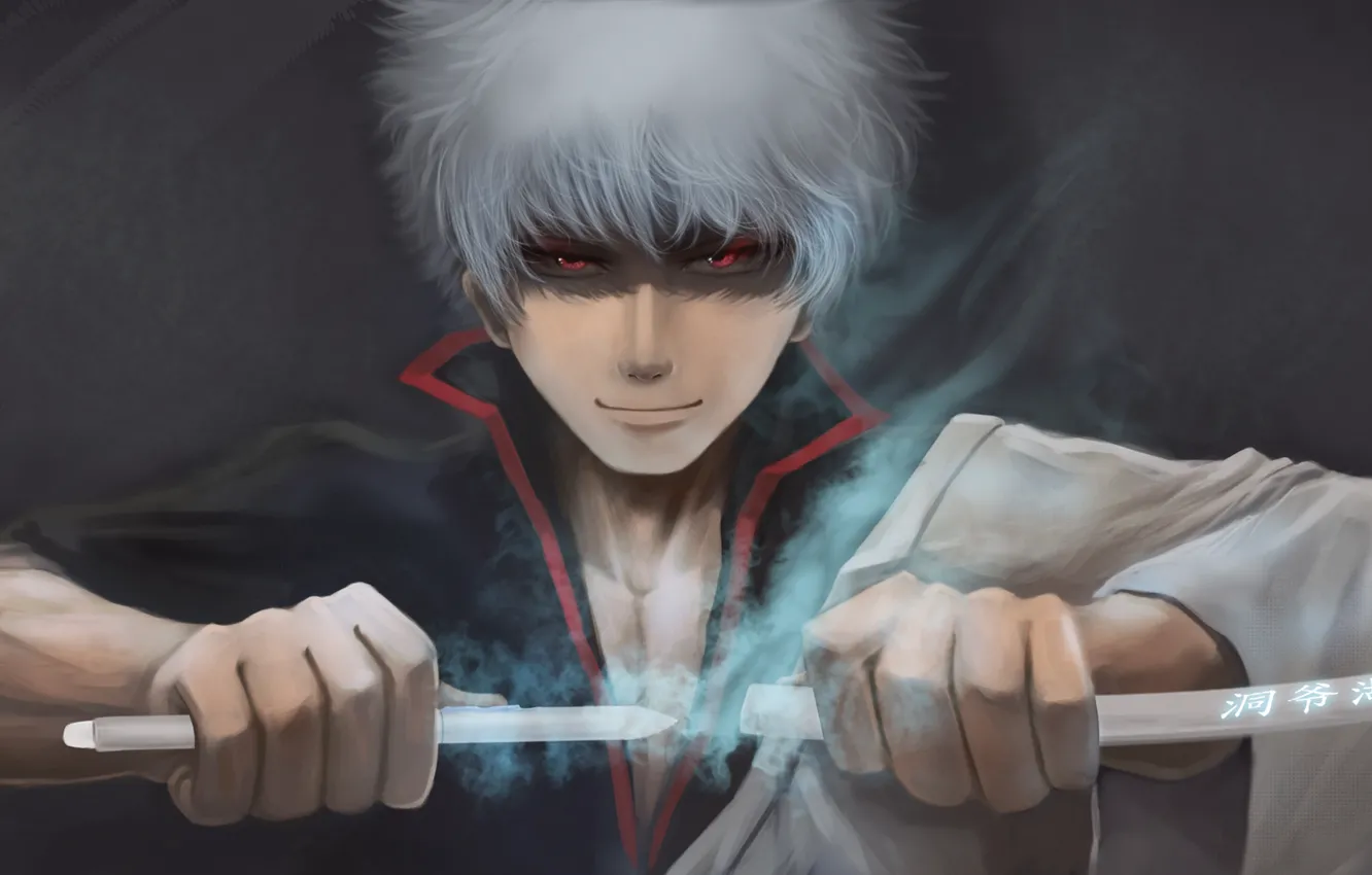 Photo wallpaper sword, guy, anime, art, Gintama, Gintoki Sakata