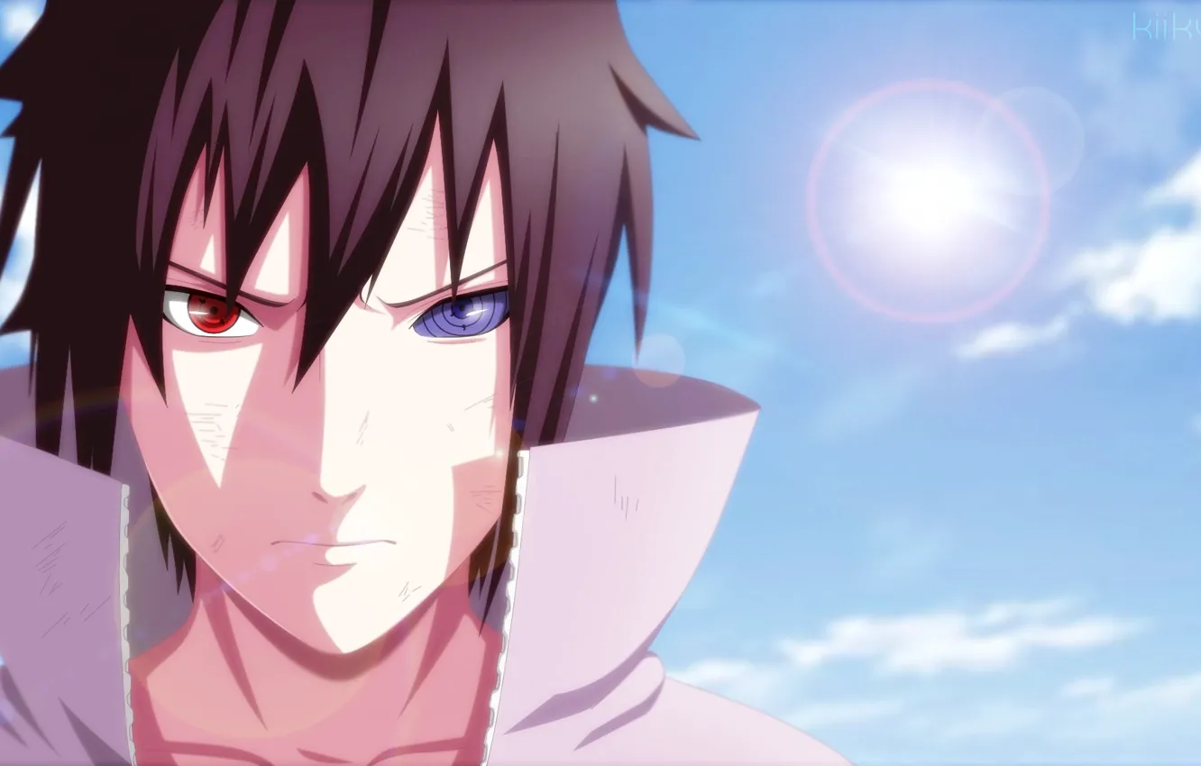 Photo wallpaper Naruto, art, sharingan, Sasuke Uchiha, rinegan, by kiiky99