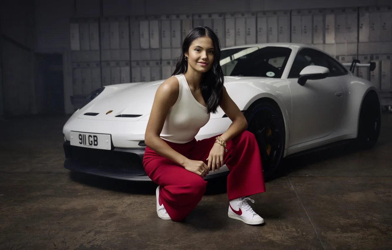 Photo wallpaper car, Porsche, British, women, celebrity, Tennis, athletes, advertisements