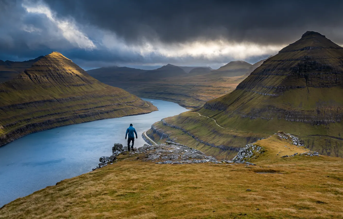 Photo wallpaper Faroe Islands, Eysturoy, Funningur